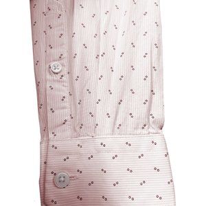 Express Pink Button Down Fitted Long Sleeve Shirt
